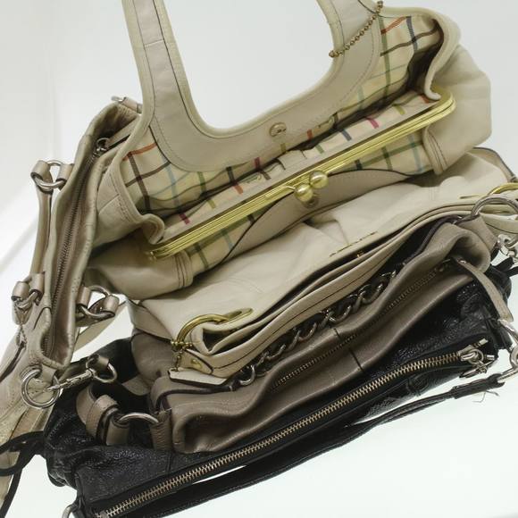 Coach Shoulder Bag Leather 5Set Black Beige Auth 37691 - Picture 3 of 10